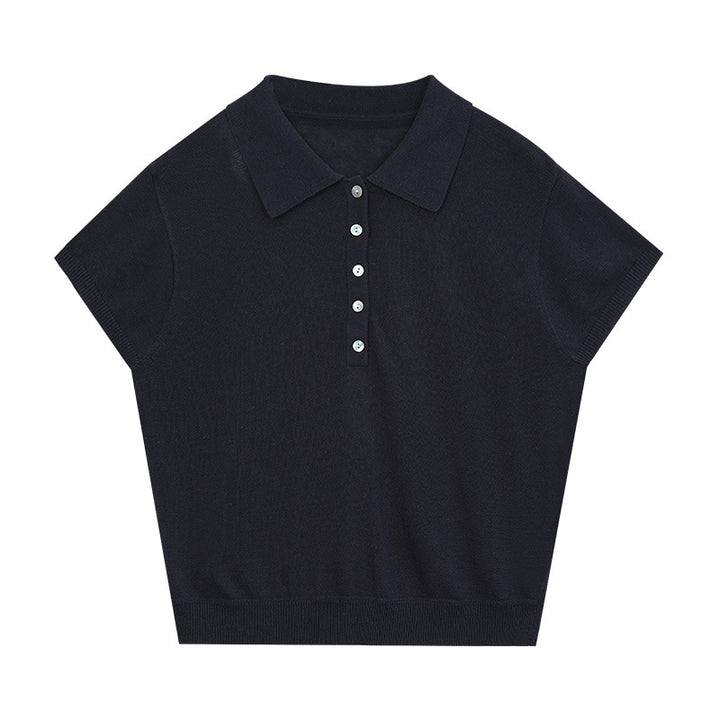 Dame poloshirt med moderne snit og knapbar front Stilla