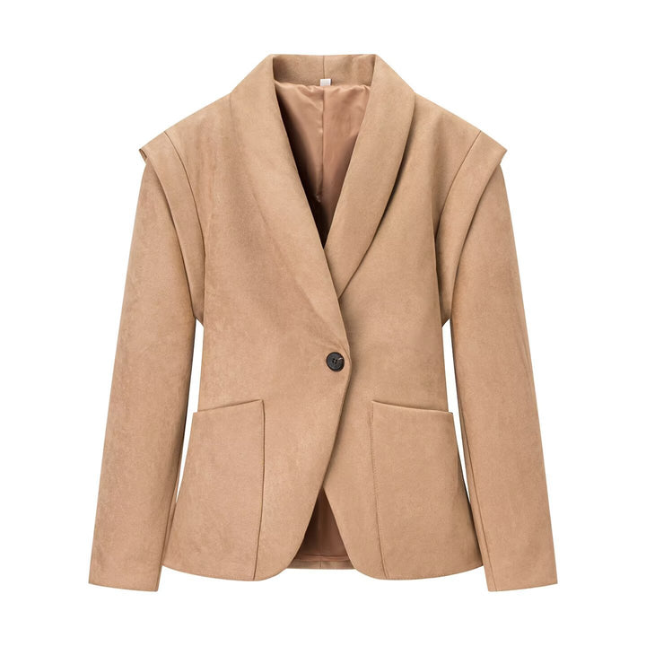 Kvindernes fashionable blazerjakke lavet af blødt suede imitation Stilla