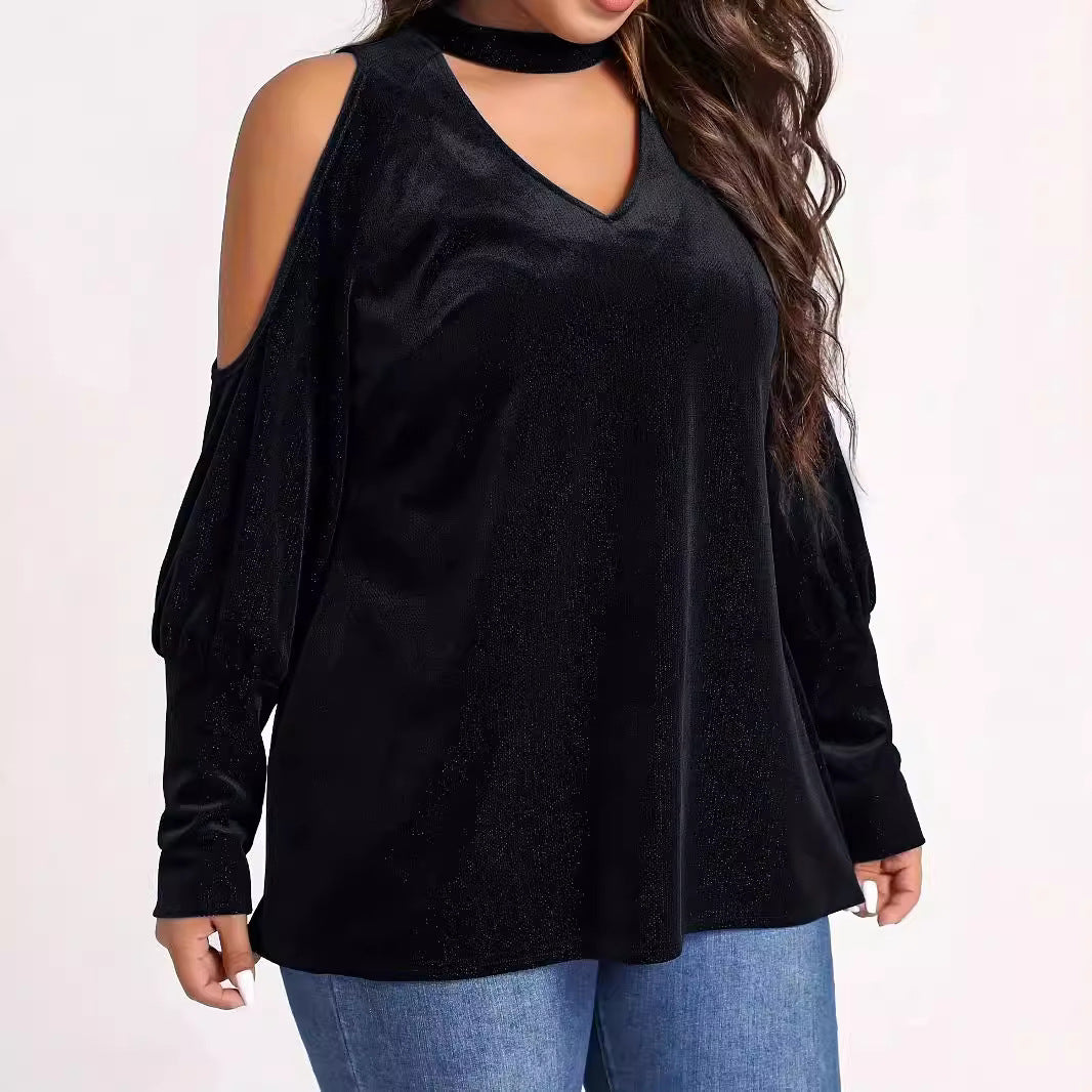 Dame Casual V-hals top med køleskabsfrit Kolletta-design og elegante cut-out ærmer Stilla