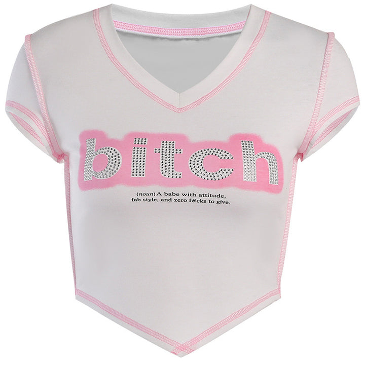 Dame Grafik Crop Top og Sommerfugl String Sæt Stilla