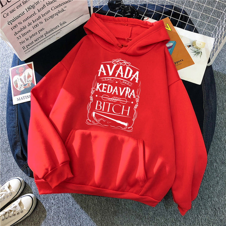 Dame hoodie med kreativt grafisk design Skovae
