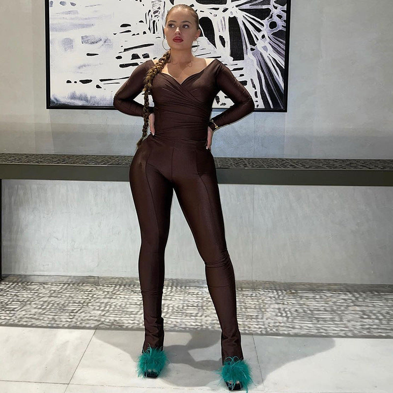 Femme Langærmet Bodysuit Jumpsuit Stilla
