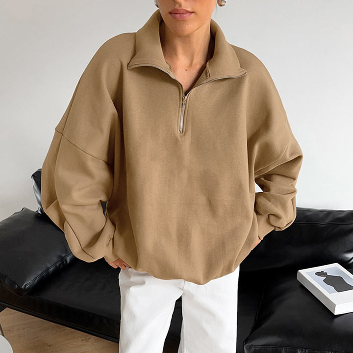 Damer afslappet hoodie med gennemgående lynlås og oversized snit Stilla