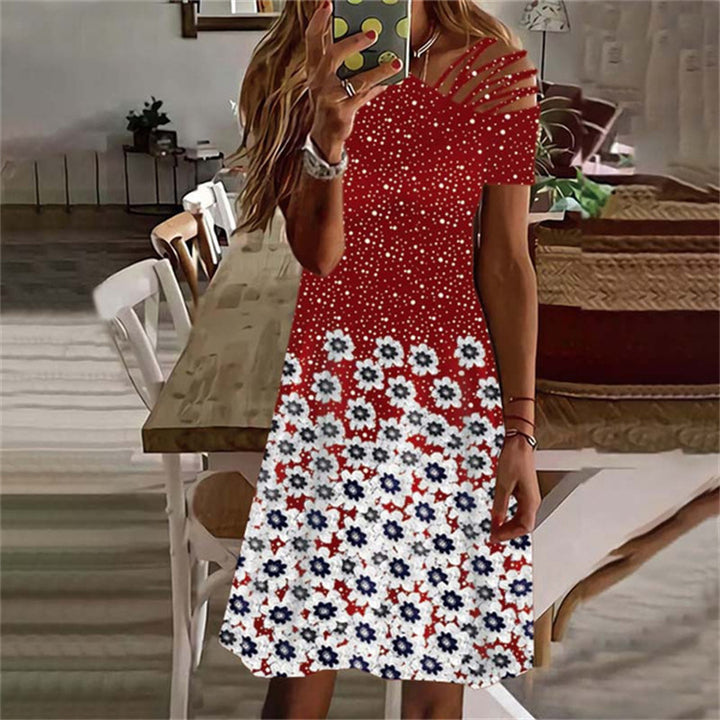 Dame Floral Print Høj-Lav Kjole Stilla