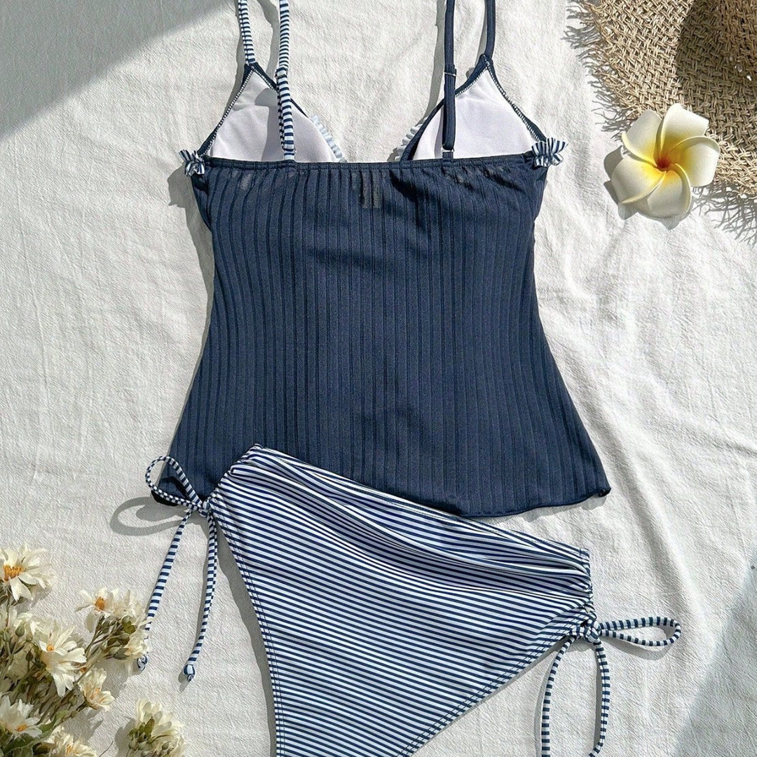 Dame afslappet badetøj tankini med flæse detaljer Skovae