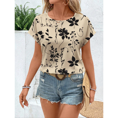 Femme Floral Print Afslappet Bluse Stilla