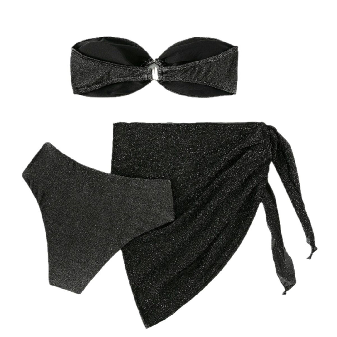 Damer Glamourøs Bandeau-Bikini med Glimmer-detaljer Skovae