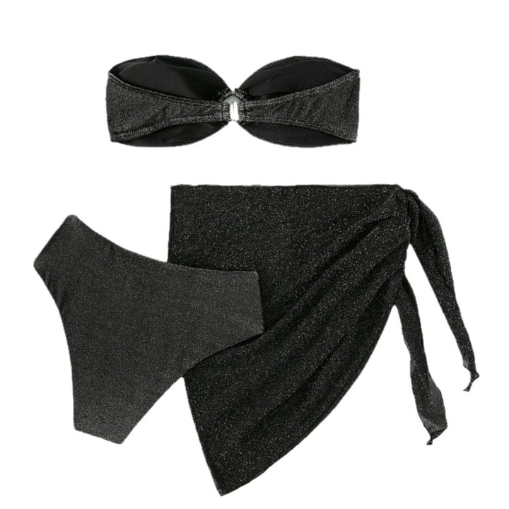 Damer Glamourøs Bandeau-Bikini med Glimmer-detaljer Skovae
