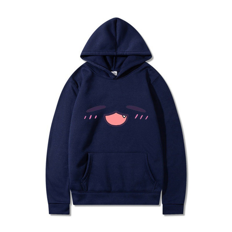 Kvinder hoodie med glad tegneserie ansigt og behagelig pasform Skovae