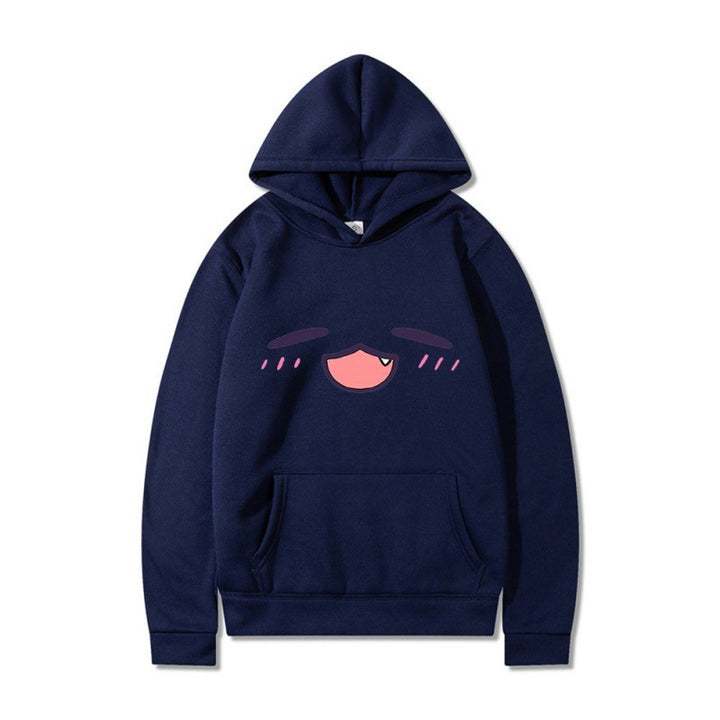 Kvinder hoodie med glad tegneserie ansigt og behagelig pasform Skovae