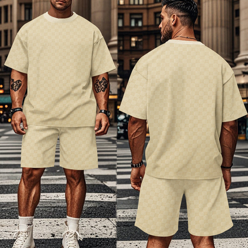 Herre afslappet T-shirt og shorts sæt Stilla