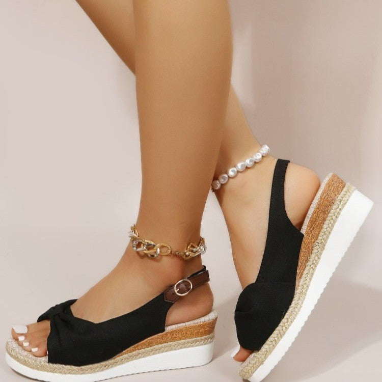 Dame Wedge-sandaler med stilfuld knude-design og komfortabel sål Stilla