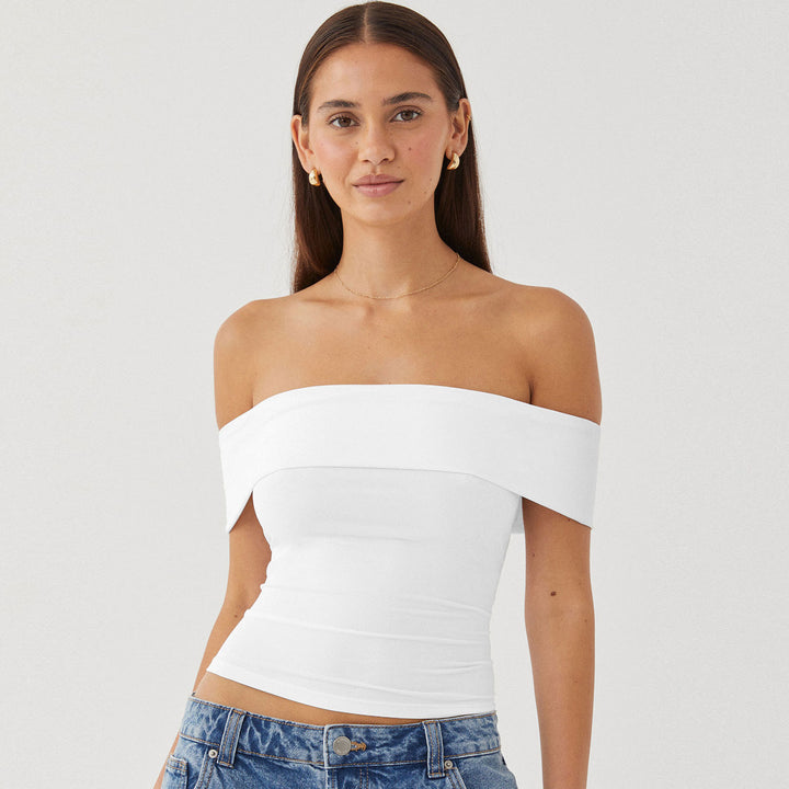 Damer Off-Shoulder Top med figursyet snit Stilla