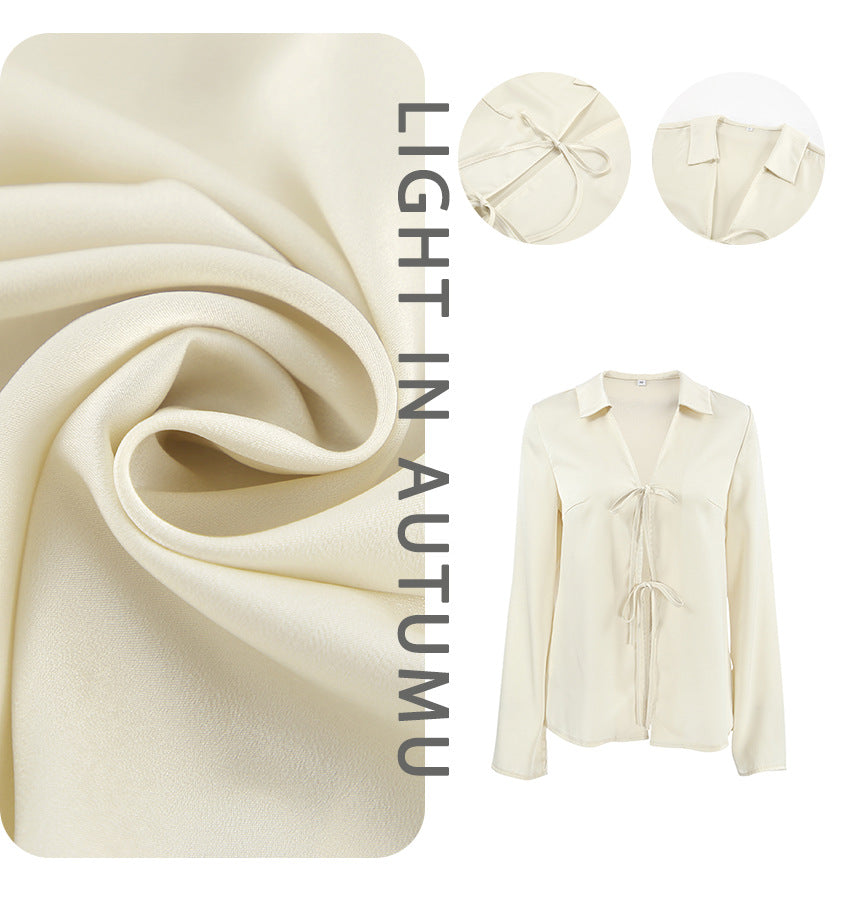 Damer elegant wrap top med moderne snortræk Stilla