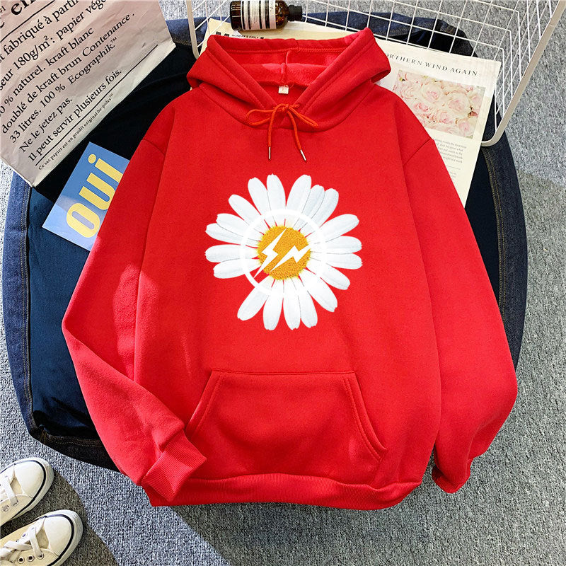 Dame hoodie med blomsterdesign Skovae