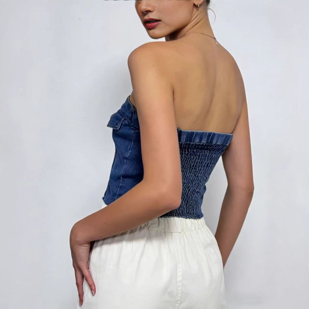 Dame Jeans Bustier Top Skovae