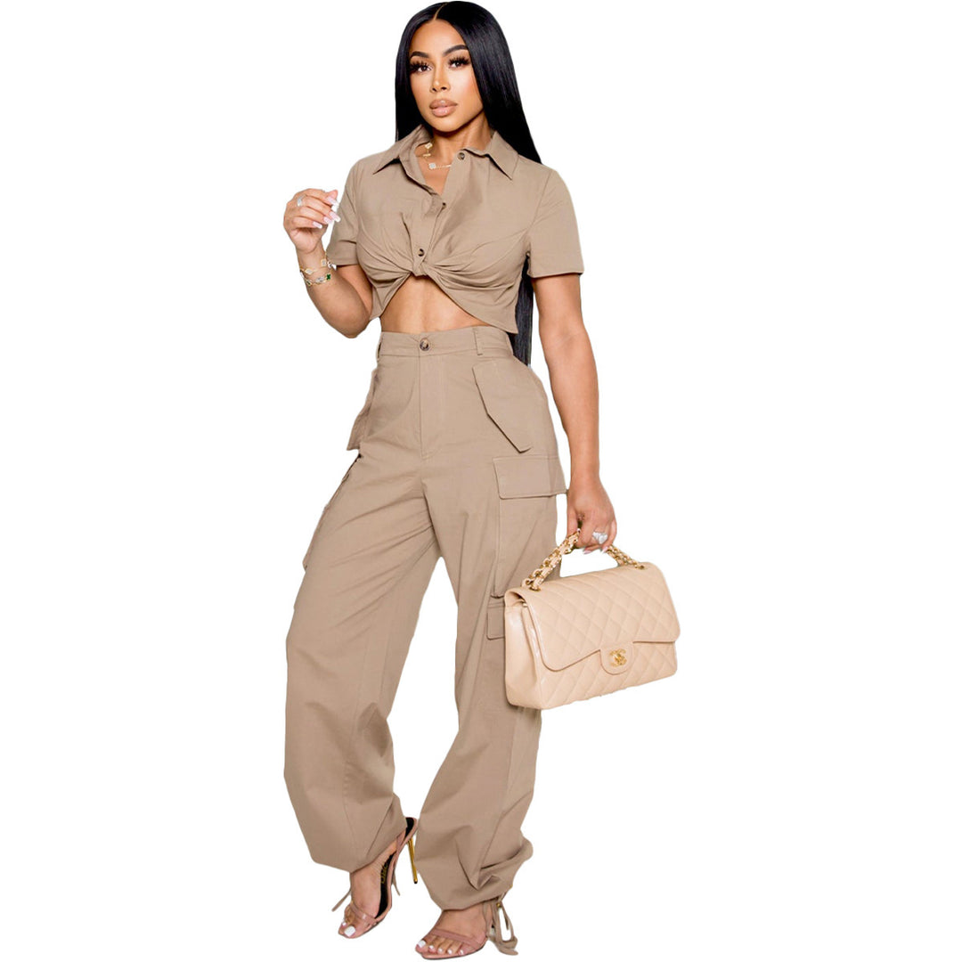 Dame Cargo-bukser med Cropped skjorte Stilla