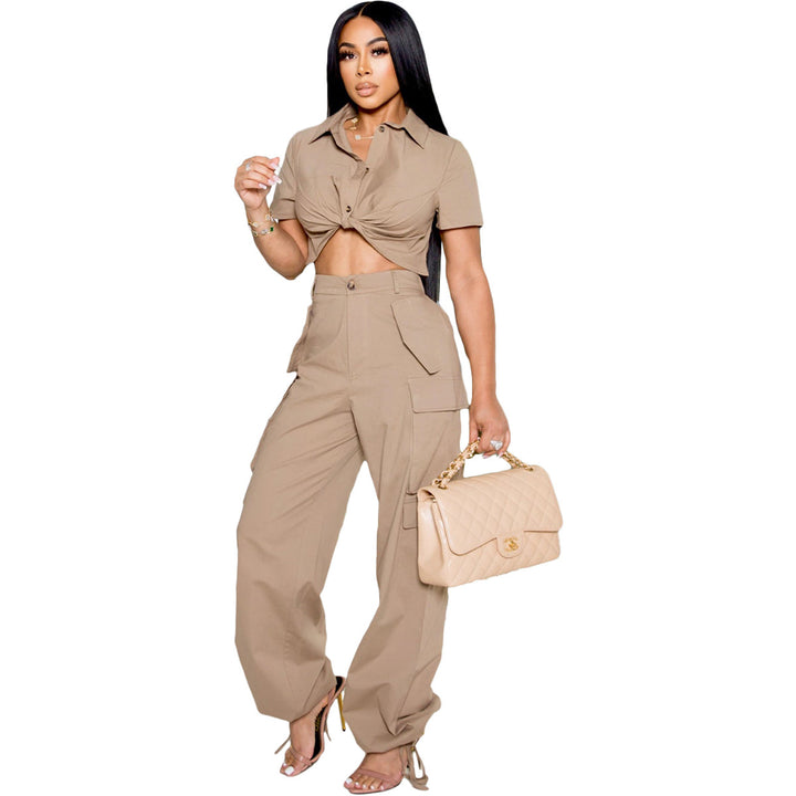 Dame Cargo-bukser med Cropped skjorte Stilla