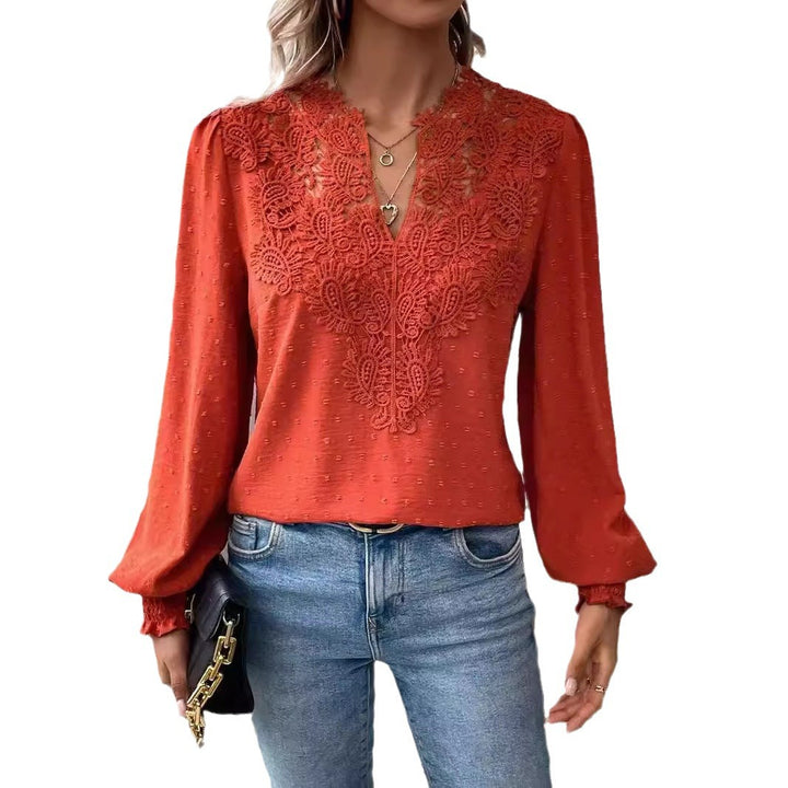 Damebluse med kunstnerisk broderi Stilla