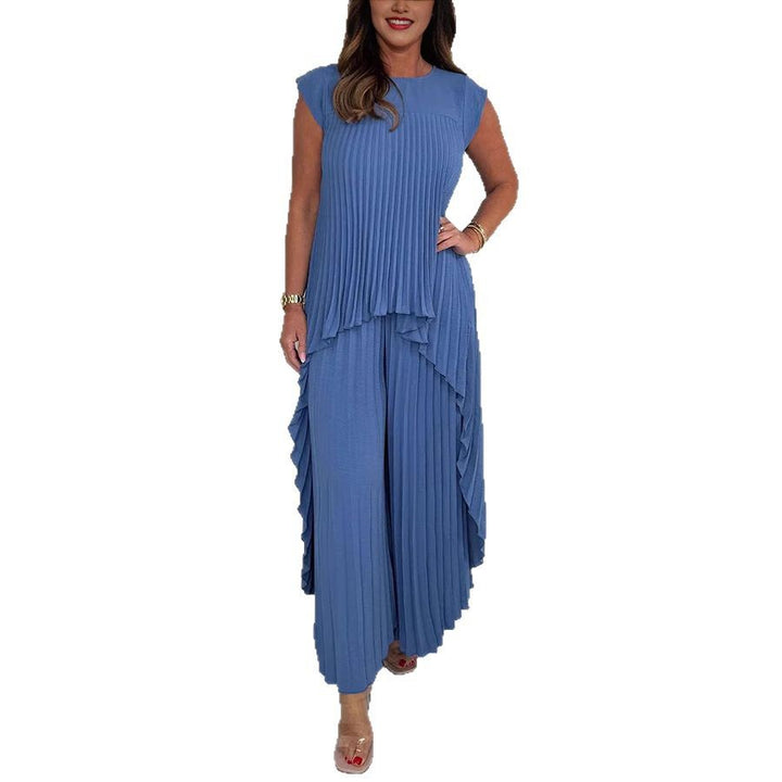 Dame Elegant Folds Jumpsuit Sæt Stilla