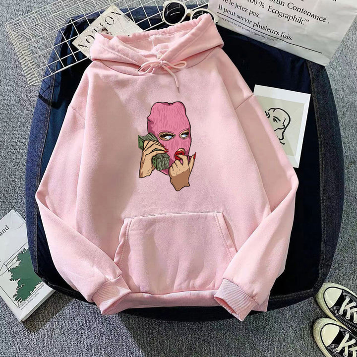 Dame hoodie med kunstnerisk grafisk design Skovae