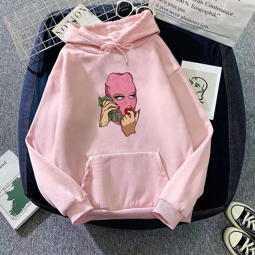 Dame hoodie med kunstnerisk grafisk design Skovae