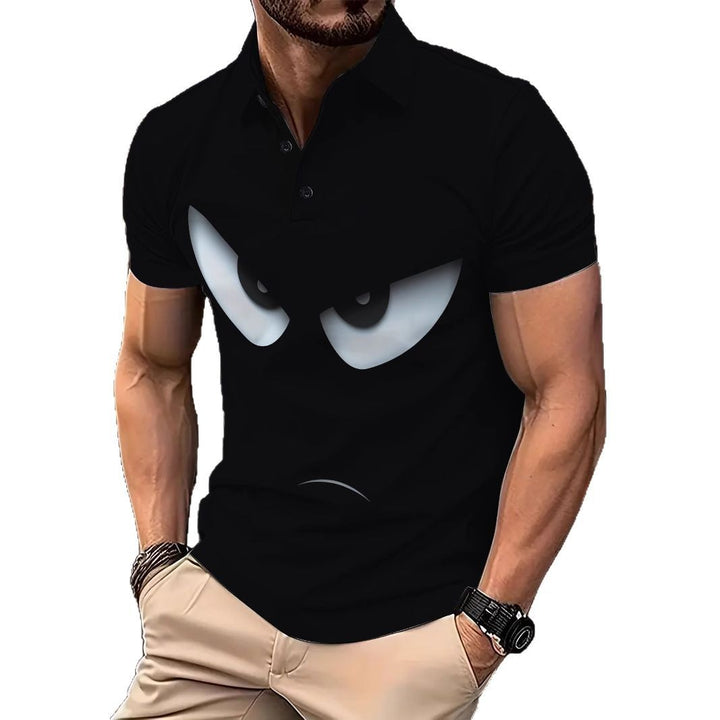 Herrer Poloshirt med unikt grafisk design og moderne krave Stilla