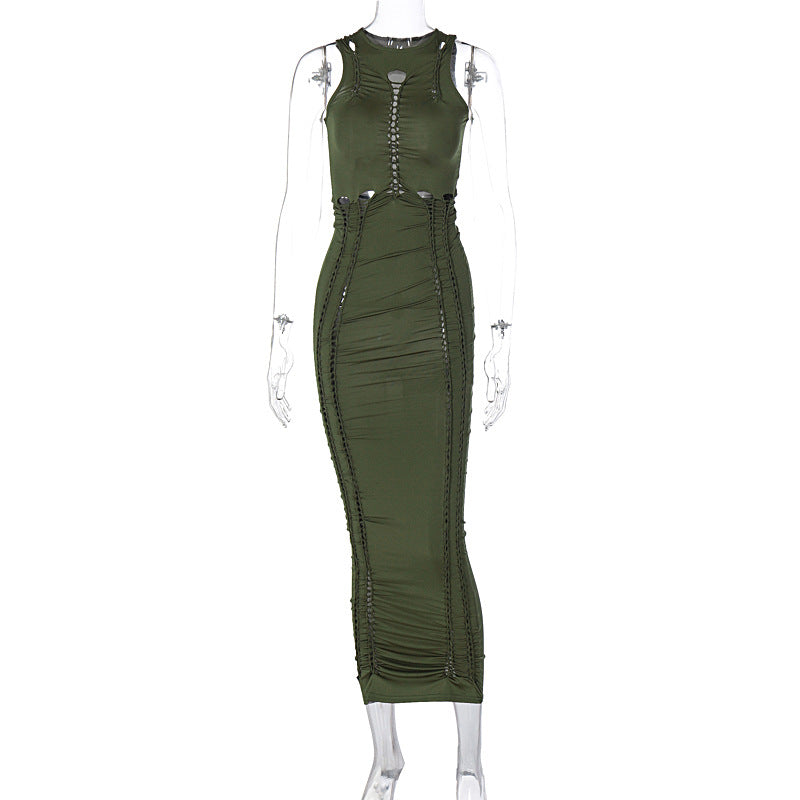 Damer Elegant Maxikjole med figursyet snit og raffinerede cut-out detaljer Stilla