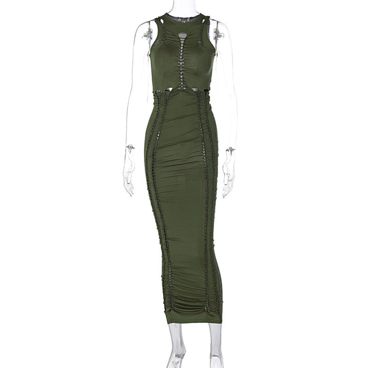 Damer Elegant Maxikjole med figursyet snit og raffinerede cut-out detaljer Stilla
