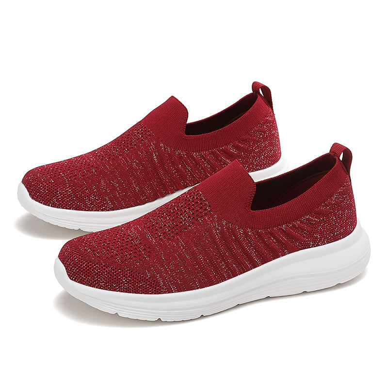 Dame nan åndbar strik-sneakers med viskoelastisk indersål og fleksibel gummiydersål Skovae