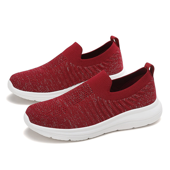 Dame nan åndbar strik-sneakers med viskoelastisk indersål og fleksibel gummiydersål Skovae