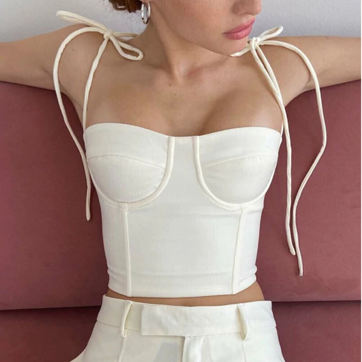 Dame Struktureret Crop-Top Stilla