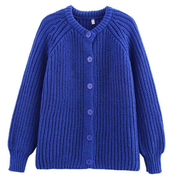 Kvinder hyggelig cardigan med vertikal rib struktur og store knapper Stilla