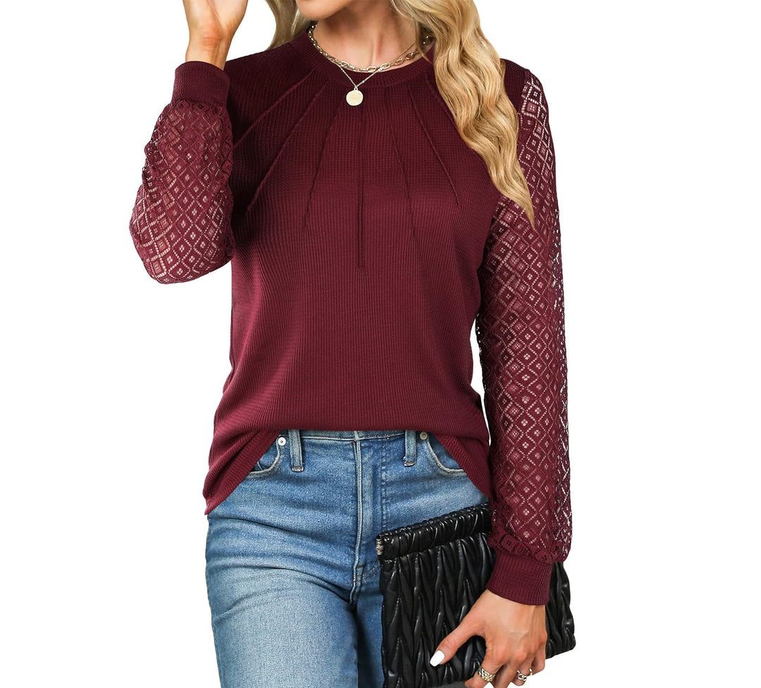 Dame moderigtig sweatshirt med laceindsatser Stilla