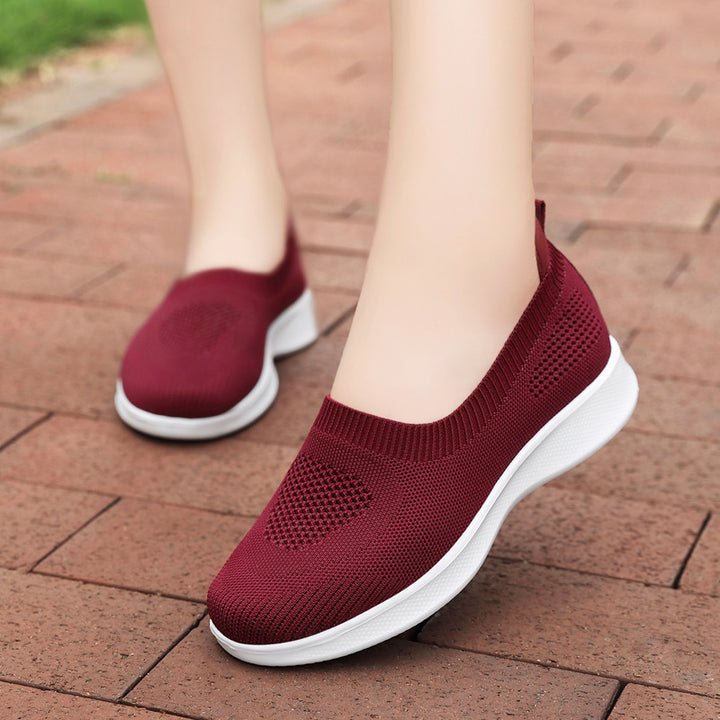 Damer nan nahtløs Slip-On komfortsko med elastisk mesh-overdel og fjederlet EVA-sål Skovae