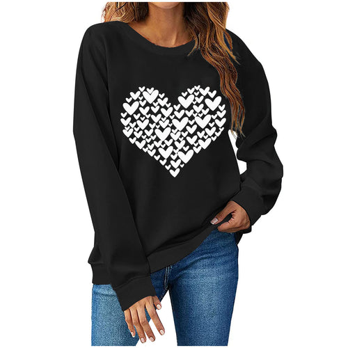 Dame Sweatshirt med kreativt hjertemotiv Stilla