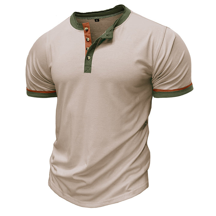 Herrer Korte ærmer Henley-shirt med struktureret krave Stilla