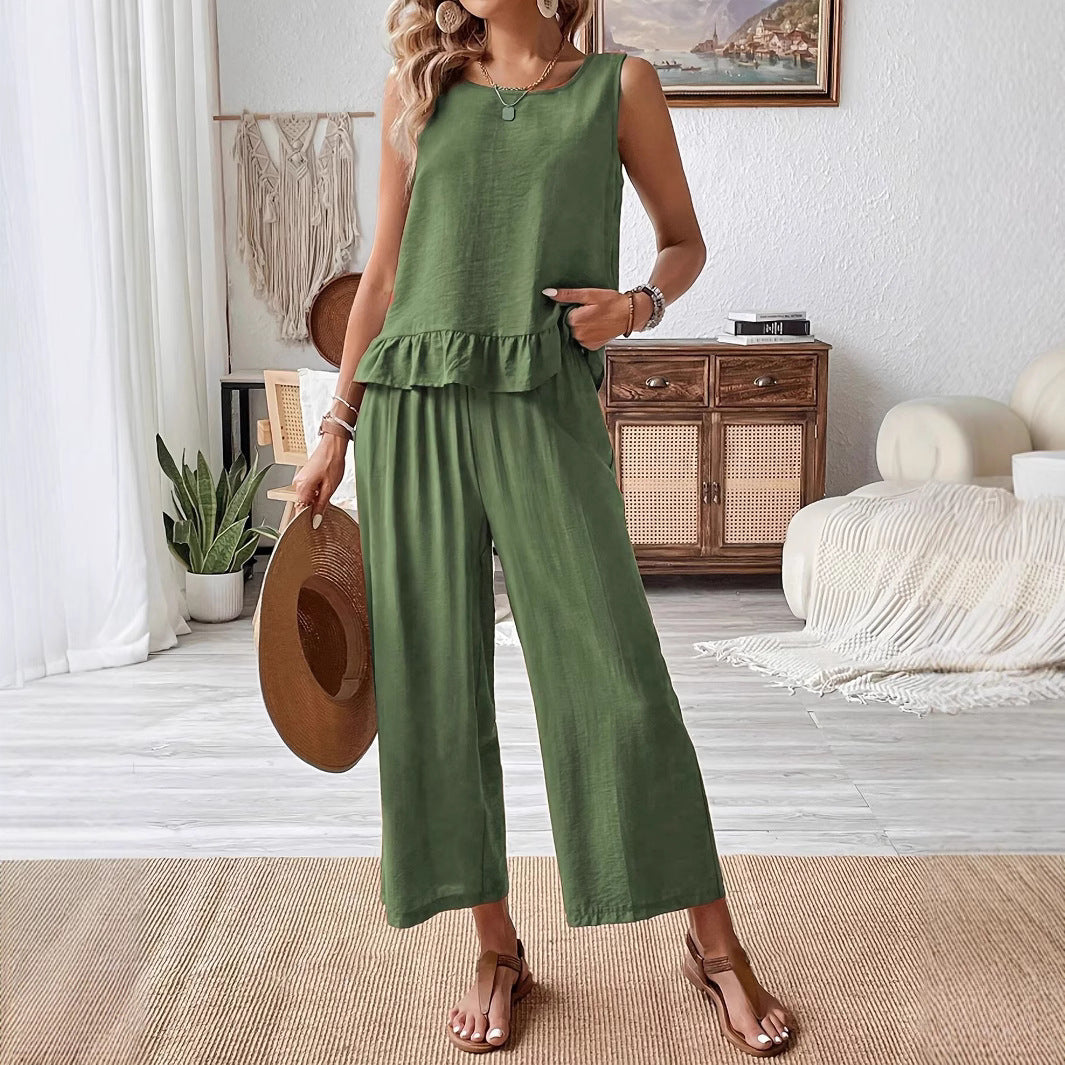 Damer luftig jumpsuit med flæse Stilla