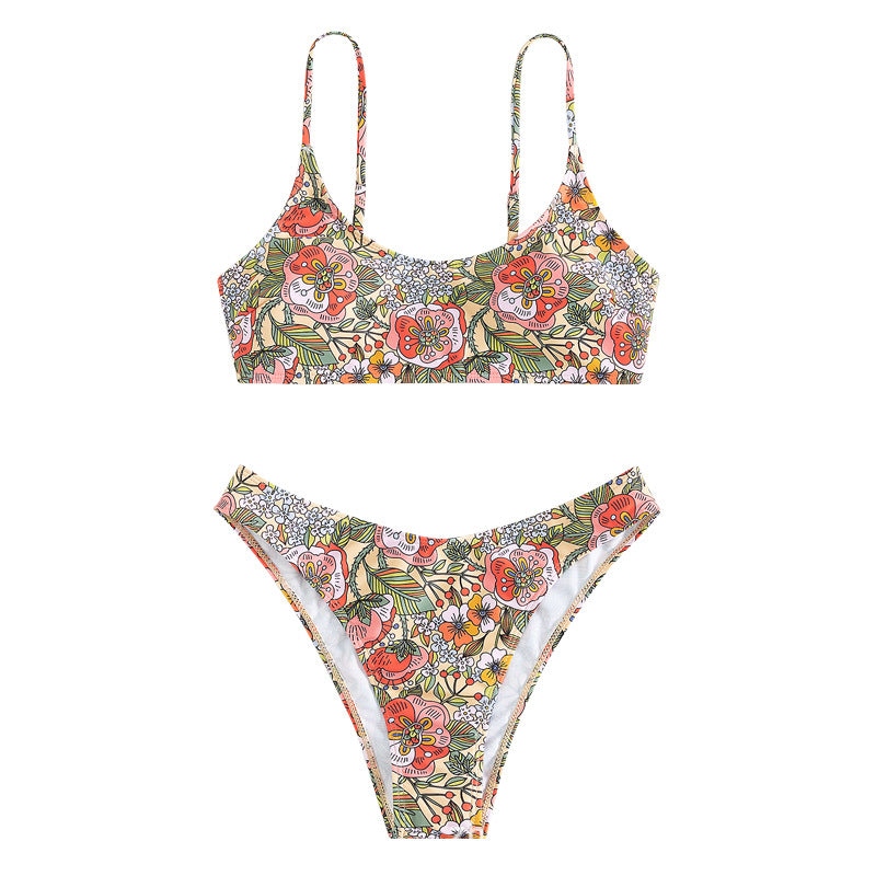 Dame Sporty Bikini Sæt med blomstret design Skovae