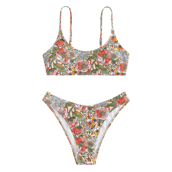 Dame Sporty Bikini Sæt med blomstret design Skovae