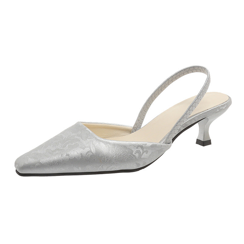 Dame elegante spidse Slingback-Mules med strukturerede detaljer Stilla