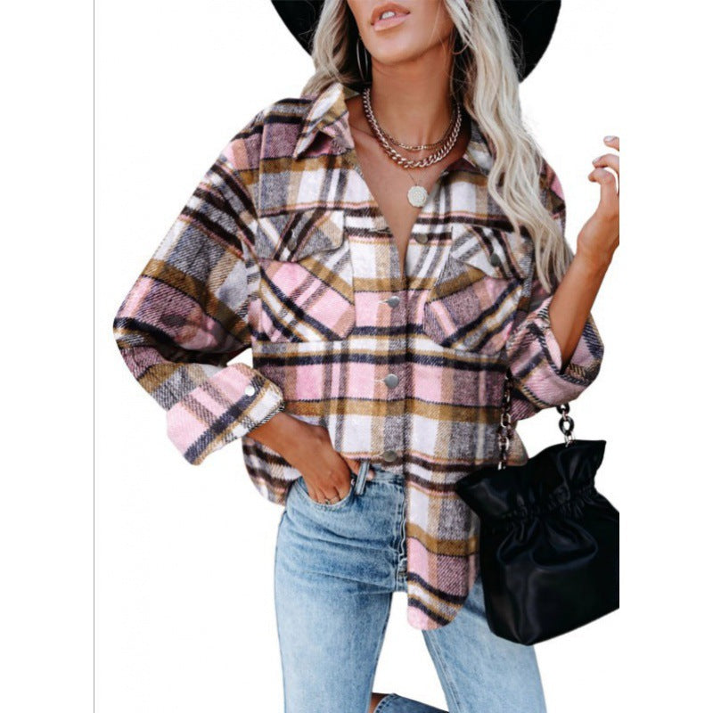 Dame Ternet Flannel-Skjortejakke med påsatte lommer Stilla