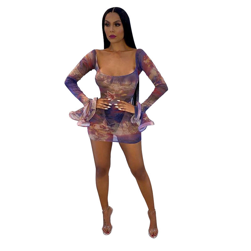 Dame Transparent Minikjole Stilla