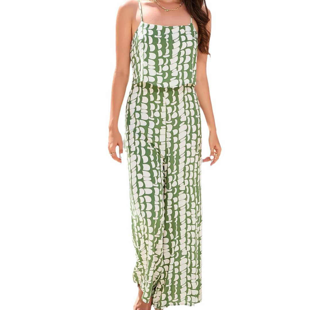 Dame Spaghetti-stropper jumpsuit med flydende brede ben Stilla