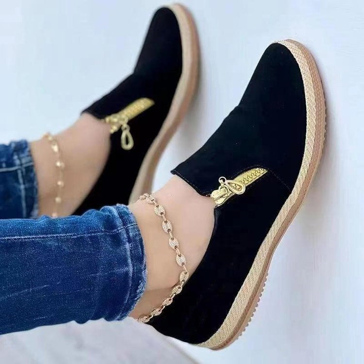 Dame Slip-On sko med moderne lynlås Stilla
