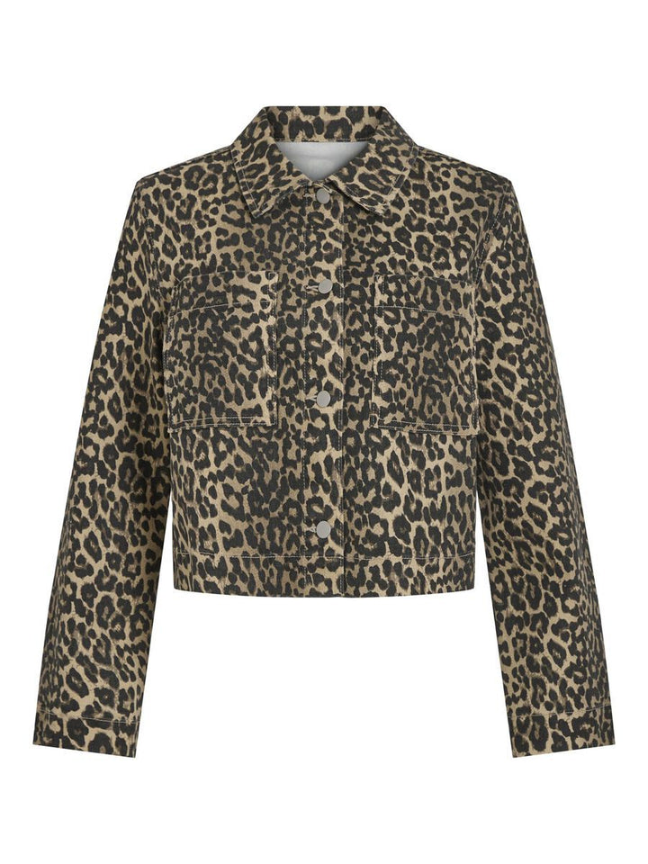 Dame Leopard-Print Kort Jakke Stilla