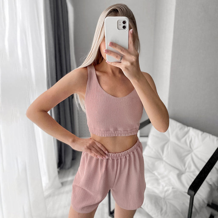 Dame Relaxed Loungewear Sæt med kort top og shorts Stilla