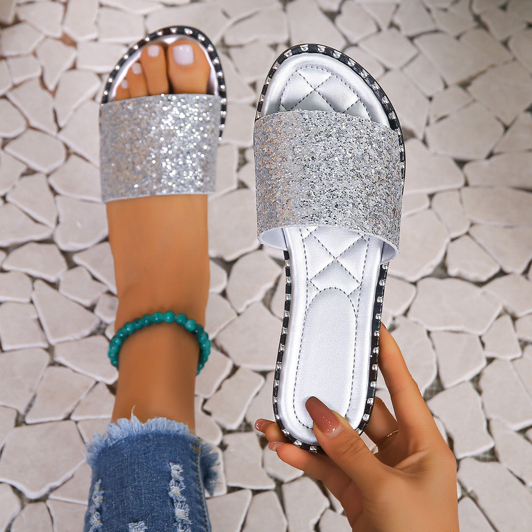 Dame glamourøse strass glidesandaler Stilla