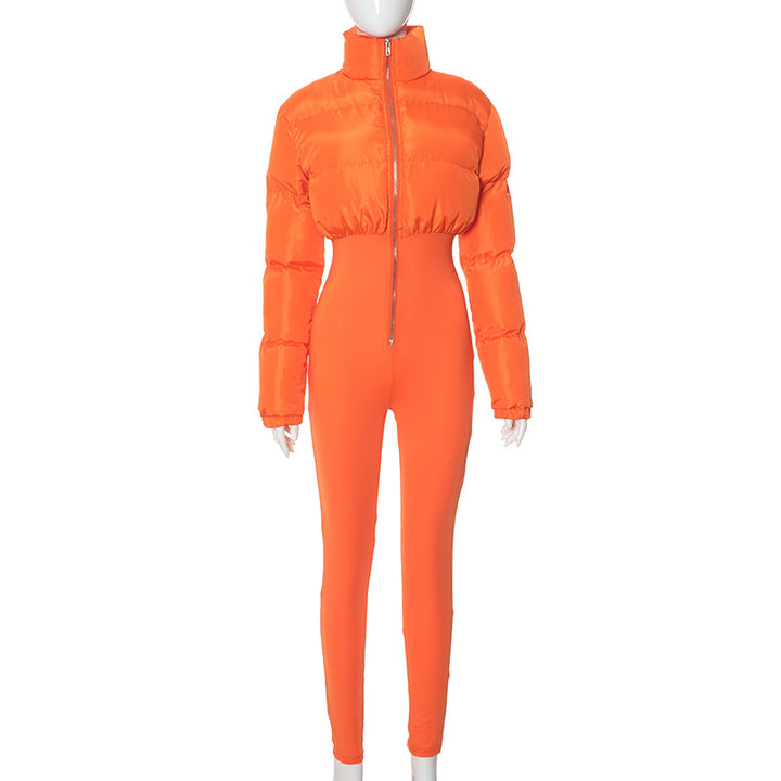 Femme Stilig Mock Neck Puffer Bodysuit Stilla
