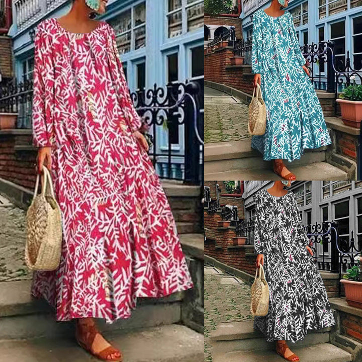 Stilla | Casual Langærmet Flydende Lang Skirt Kjole